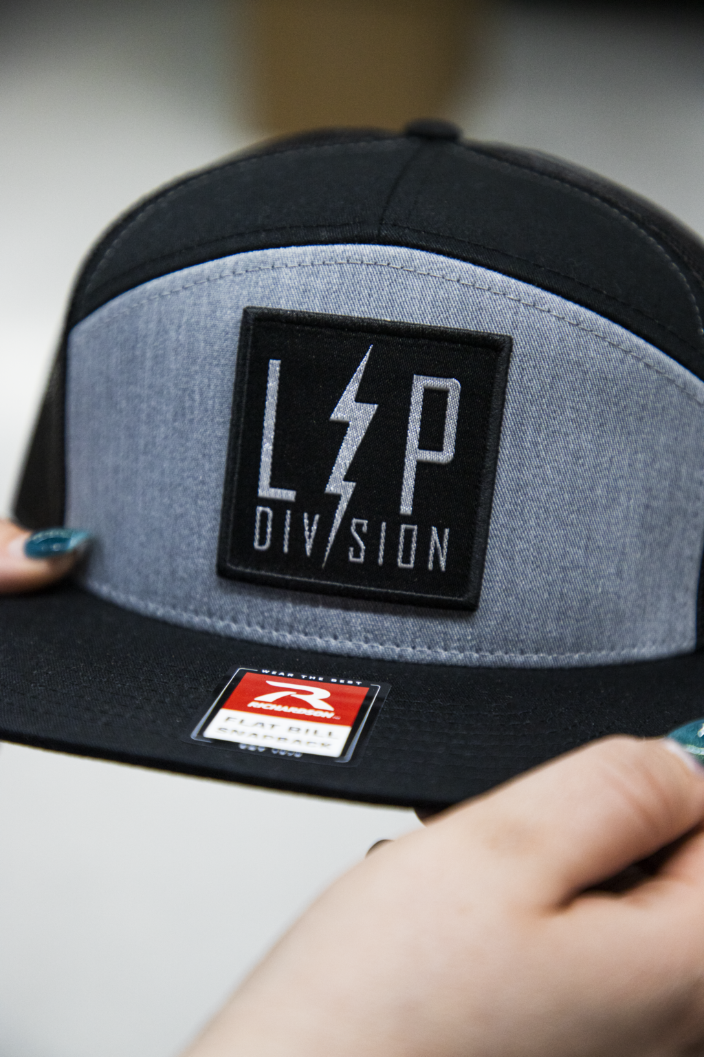 Custom patch hat for LP Divisions black and grey cap